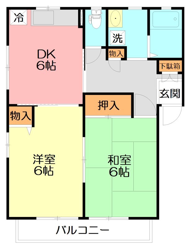 サンフルート 201号室 間取り