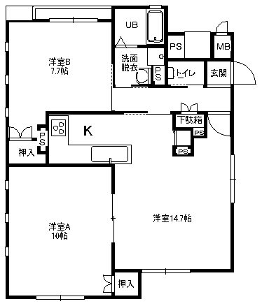 ブレクレール湘南 801A号室 間取り