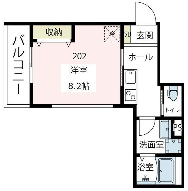 Viola.KⅡ 202号室 間取り