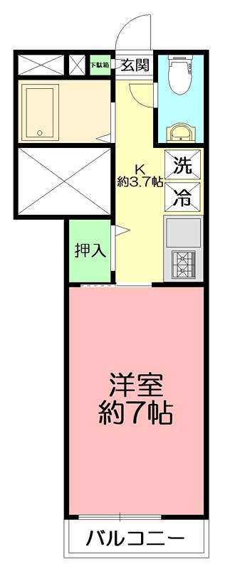 コーラル　Ｋ 103②号室 間取り