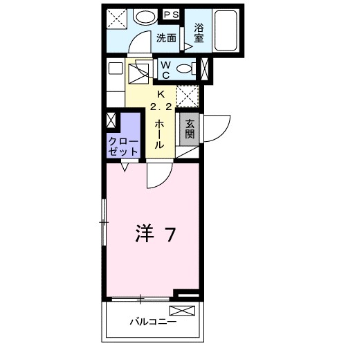 オンディーヌ 101号室 間取り