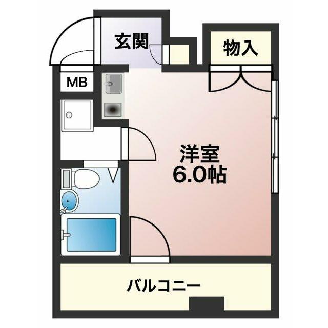 セゾン立野 602号室 間取り