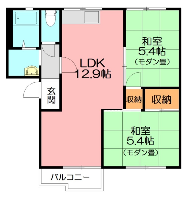 リバーサイド須田　B 202号室 間取り