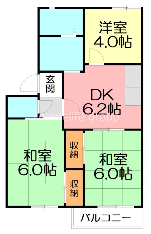ルミエールコスモ　Ａ 203号室 間取り