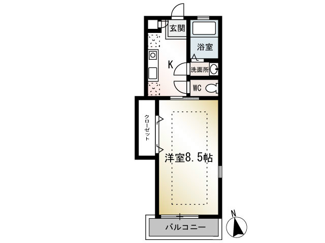 エクレール辻堂Ⅱ  106号室 間取り
