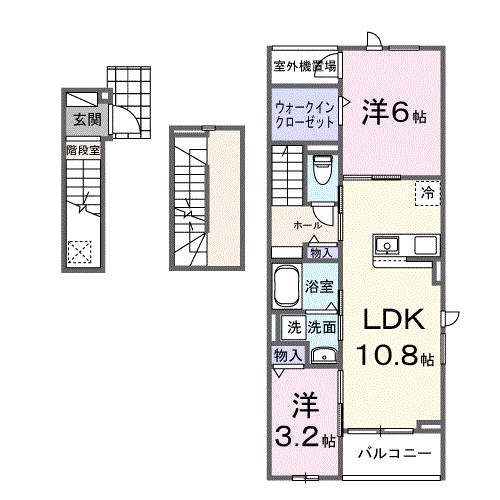 プリティーマーメイド 301号室 間取り