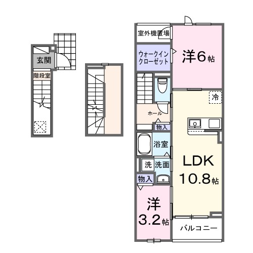 プリティーマーメイド 302号室 間取り