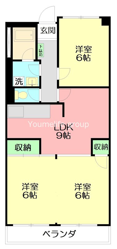 ロイヤルハイツ甲子B 303号室 間取り