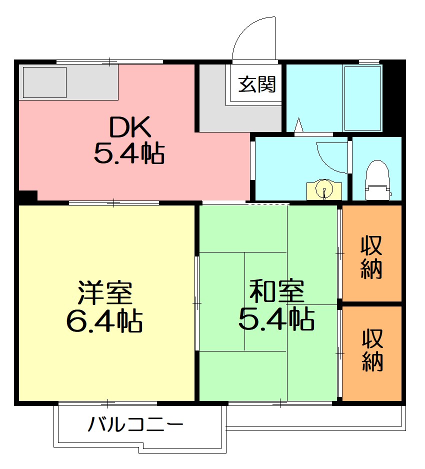コーポサンフラワー 00203号室 間取り