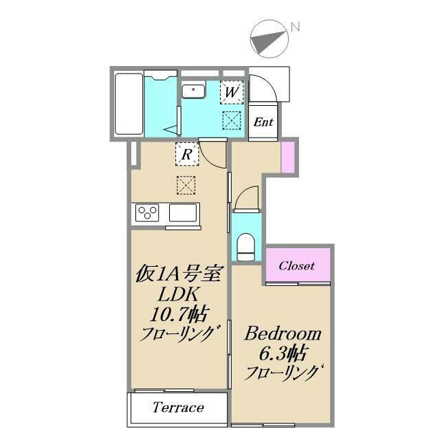仮）Ｃｅｌｅｓｔｉａ鵠沼 1A号室 間取り
