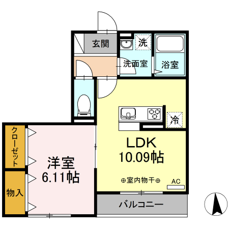 蒼の杜　空 203号室 間取り
