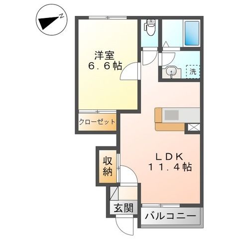 アネストハイム・Ｎ 102号室 間取り