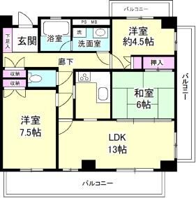 メイプル末廣ＮＯ．１８ 4F号室 間取り