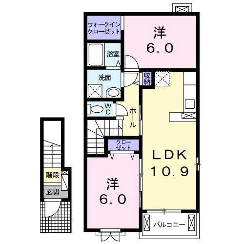 絆 203号室 間取り