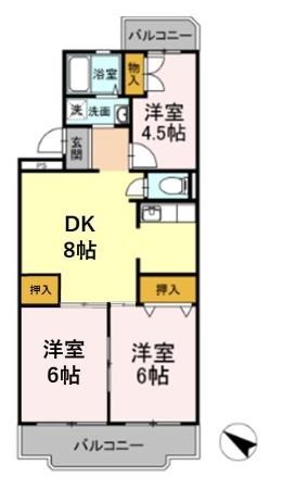 ビューテラス 402号室 間取り