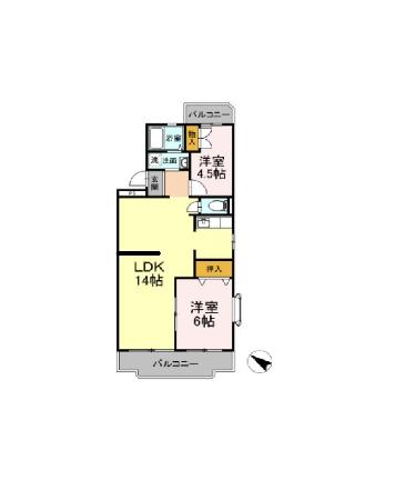 ビューテラス 402号室 間取り