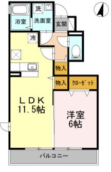 ディアベルジュ湘南台　壱番館 102号室 間取り