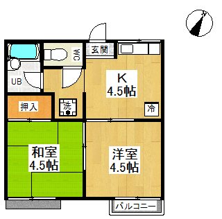 シャレー原宿B棟 B204号室 間取り