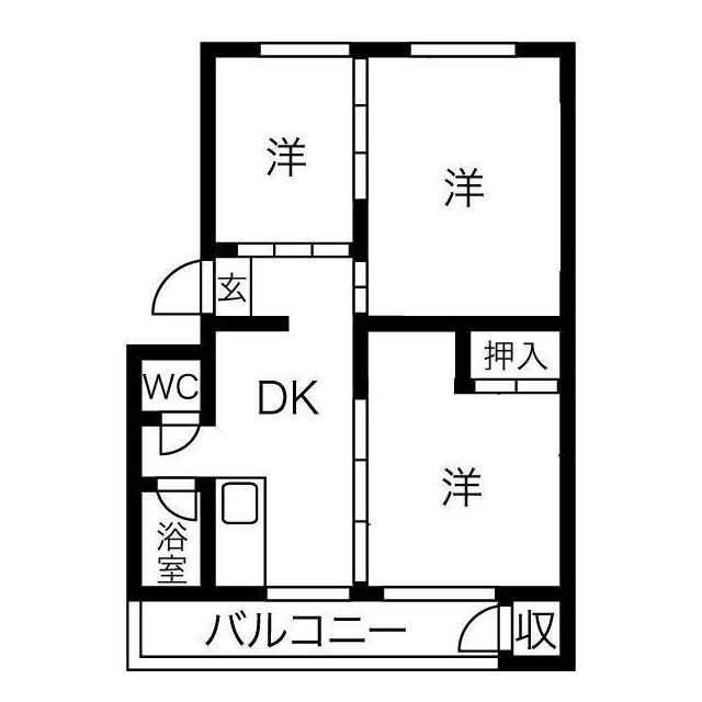 ブランヴェール E1号室 間取り