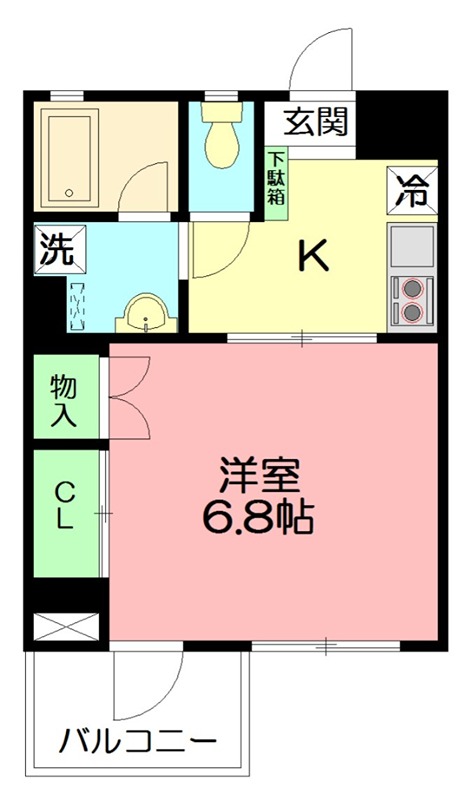 クリビア湘南 104号室 間取り