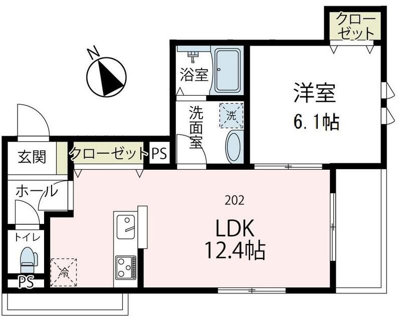 ミレットシップ 202号室 間取り