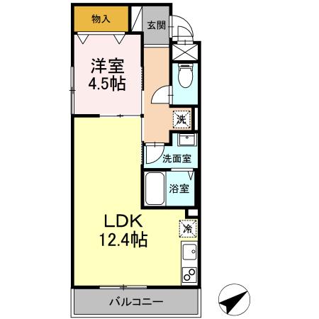 ラ・シャペルリー湘南平塚 201号室 間取り