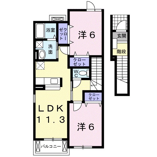 マロングラッセ 202号室 間取り