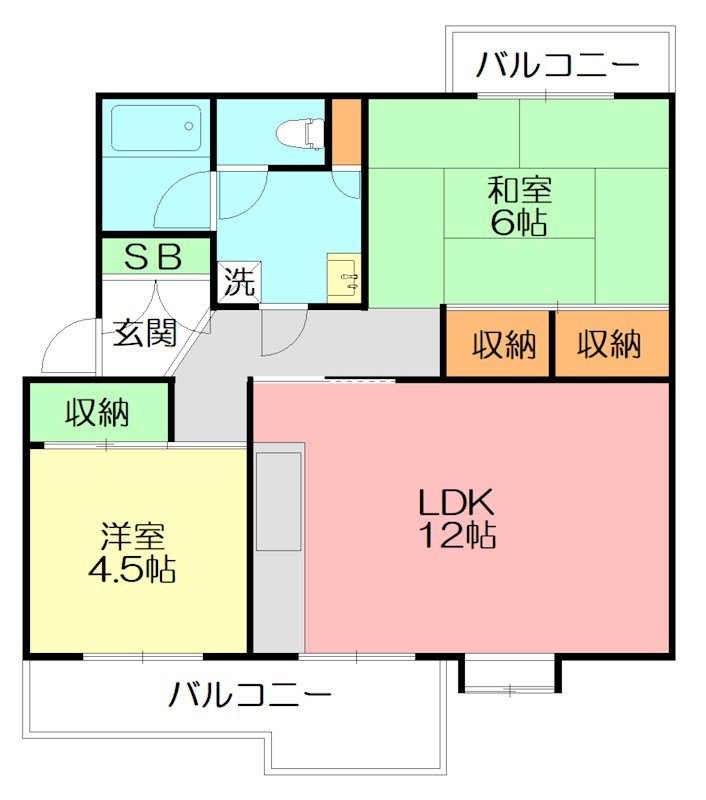 くずは台団地　7号棟 303号室 間取り
