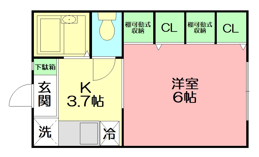 ピアハイツ旭  104号室 間取り