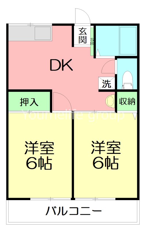 神山下A 201号室 間取り