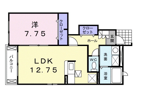ソル・フレッサＢ 102号室 間取り