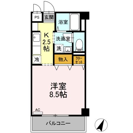 シュクレ大船 303号室 間取り