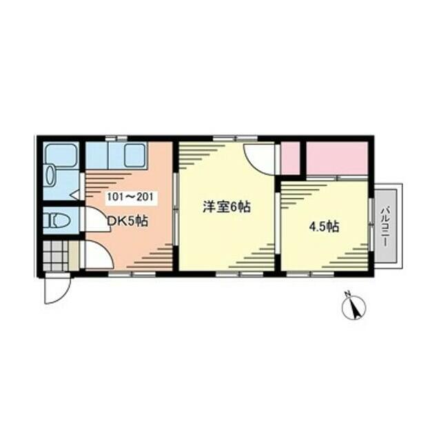 湘南ハイツ 101号室 間取り