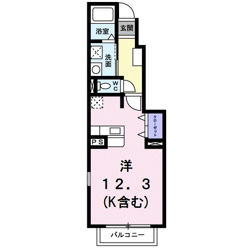 パイン　リーフ　コムロ　Ⅱ 102号室 間取り