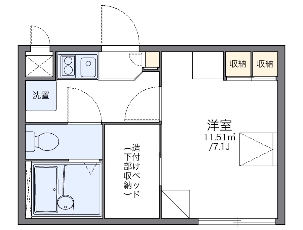 レオパレスヴェルジェ　ドゥ 206号室 間取り