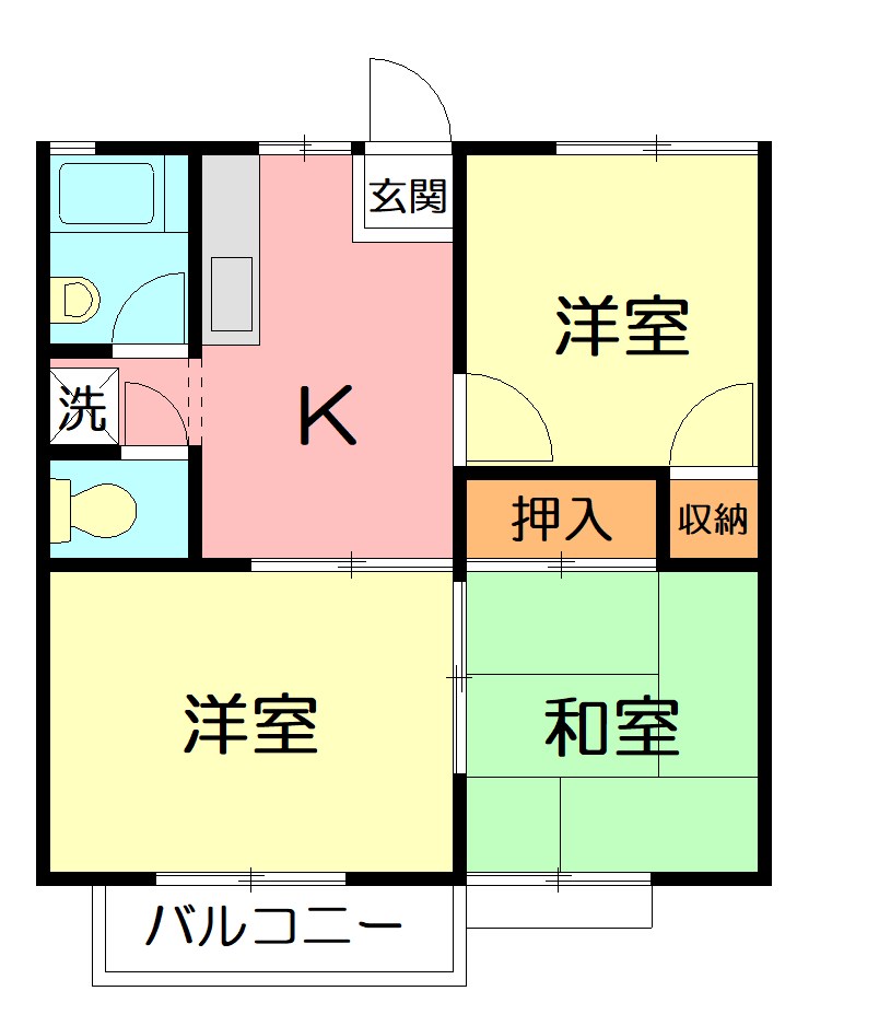 葉月ハイツA 202号室 間取り