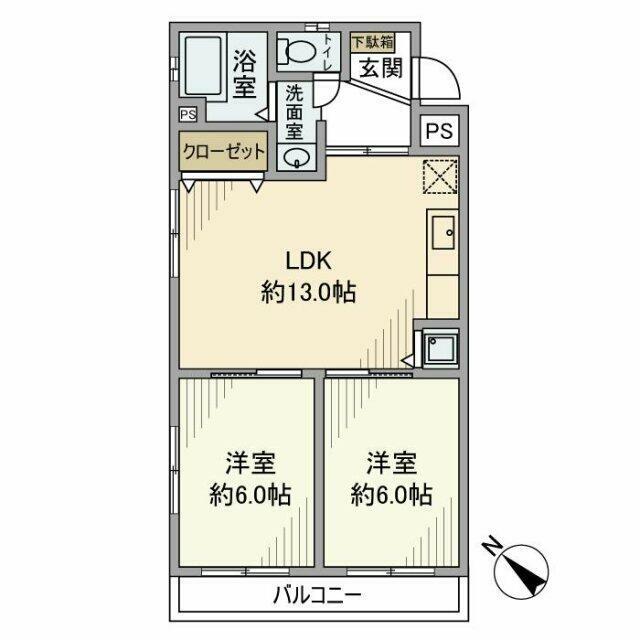 福永マンション 206号室 間取り