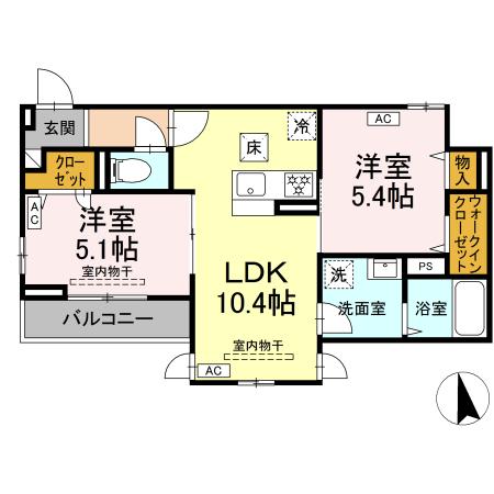 リッシュ湘南 102号室 間取り