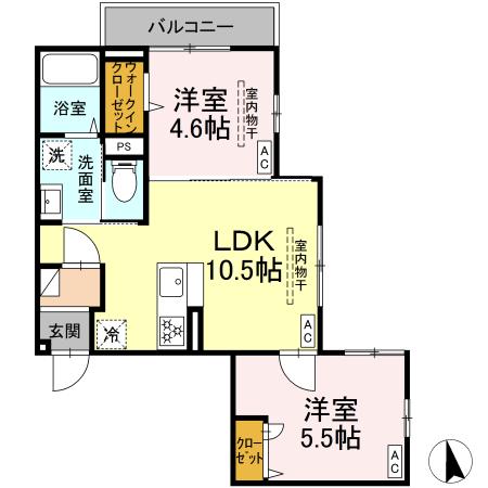リッシュ湘南 201号室 間取り
