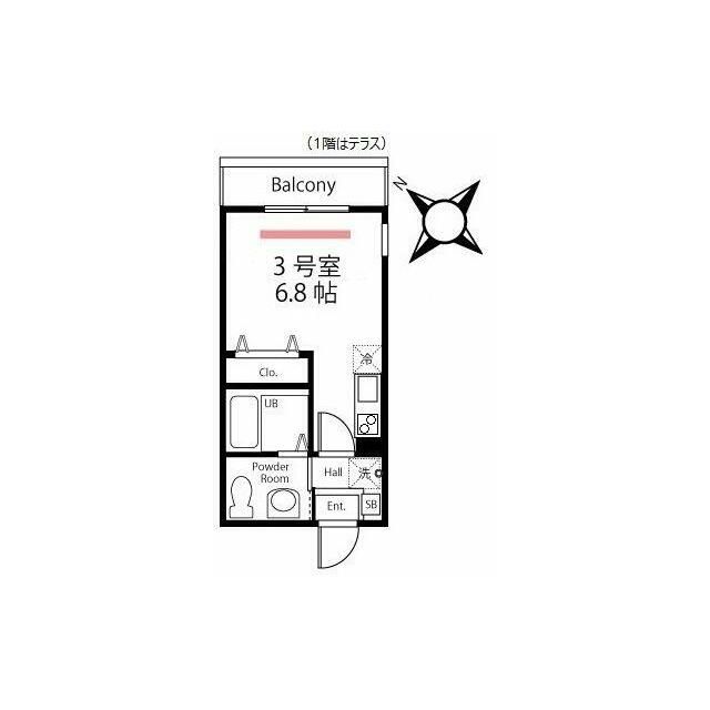 ハーミットクラブハウスプティバッセⅡ 203号室 間取り