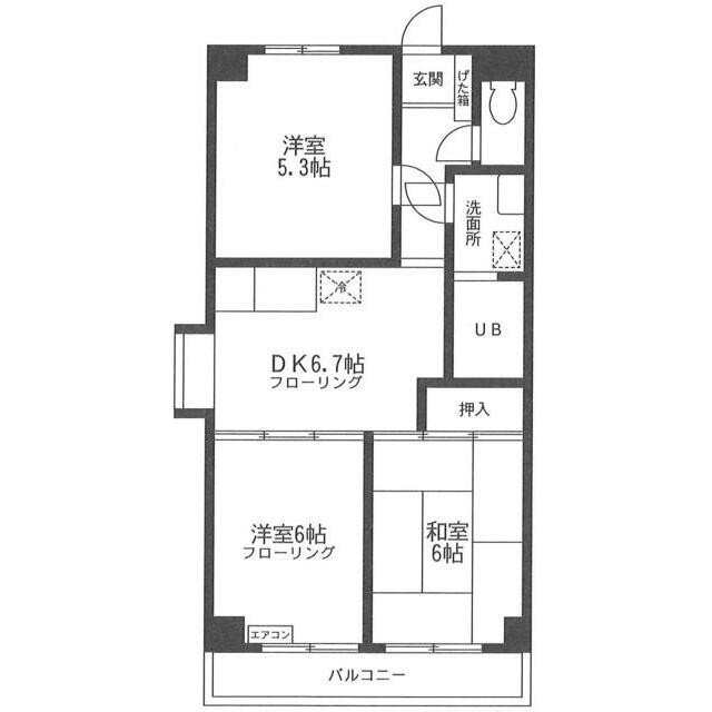 フォンテーヌ緑園 203号室 間取り