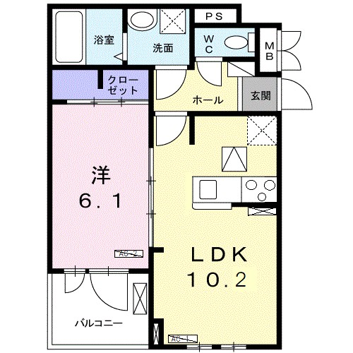 ヴィータ　フェリーチェⅡ 101号室 間取り