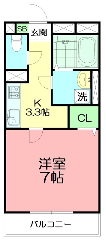 ベルシティ大鋸 302号室 間取り