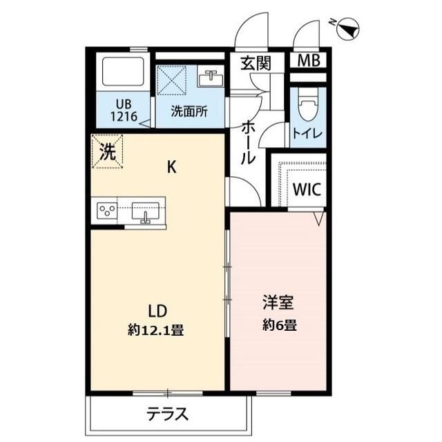 クレール太陽 104号室 間取り