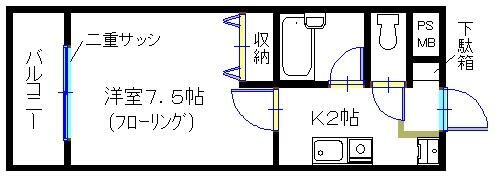リッチ善行Ⅴ 201号室 間取り