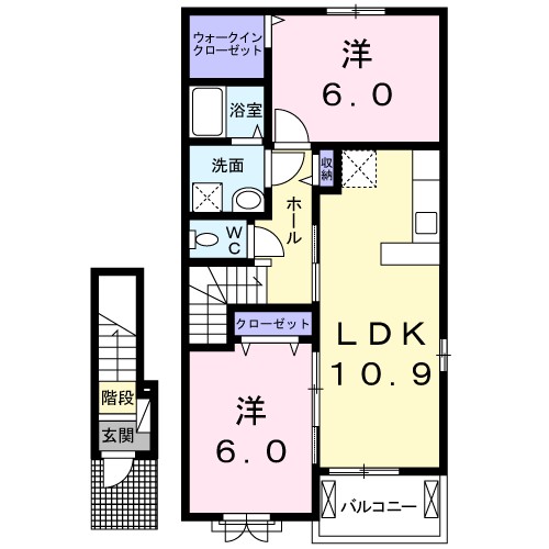 ＣＡＲＯＬＩＮＥ　Ⅰ 203号室 間取り