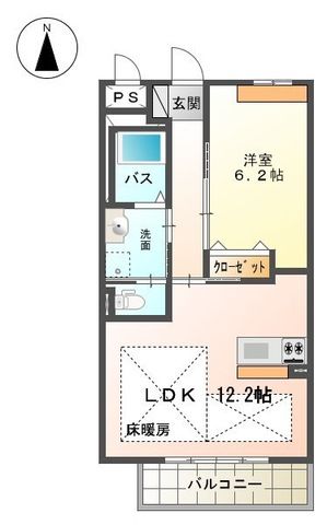 サンガーデン 0106号室 間取り
