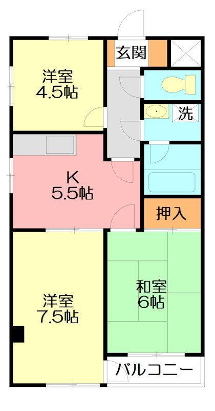 マンションアドミール 105号室 間取り