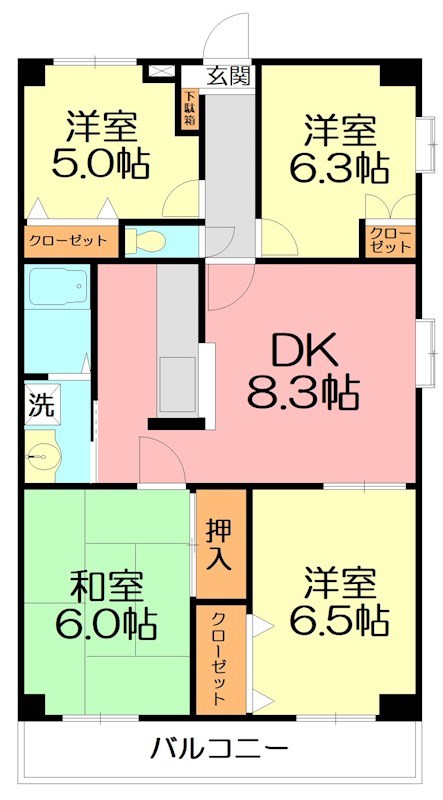 セジュール妻田 106号室 間取り