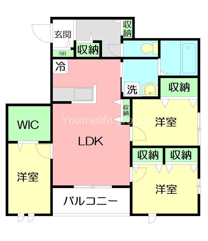ソレイユ片瀬 202号室 間取り